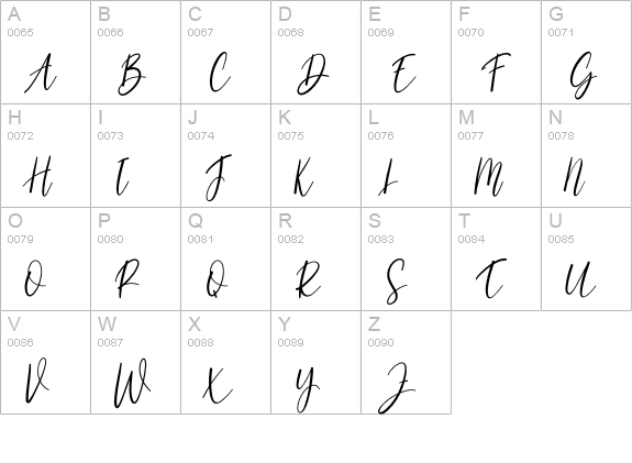 Jesika uppercase A-Z preview