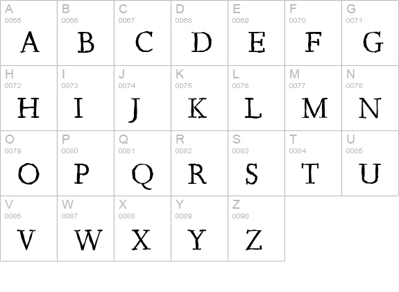 JessicaAntique-Regular uppercase A-Z preview