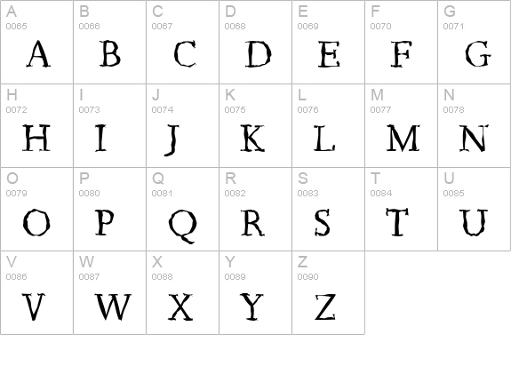 JessicaRandom-Regular uppercase A-Z preview