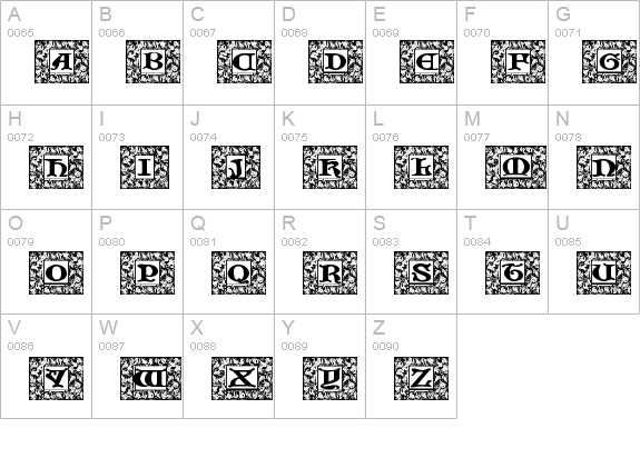 JF Cotswold Leaves uppercase A-Z preview