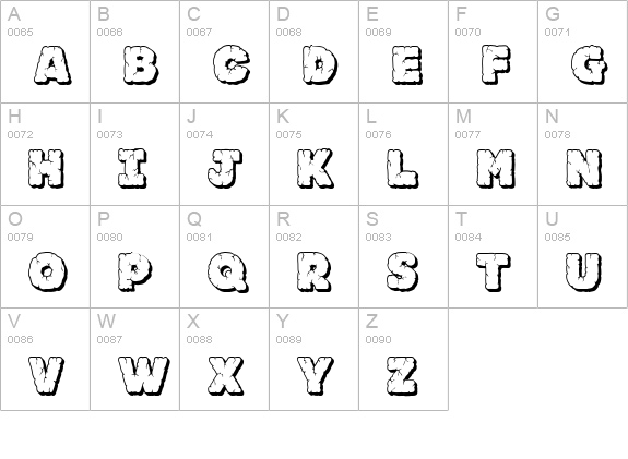 JFRockOutcrop uppercase A-Z preview