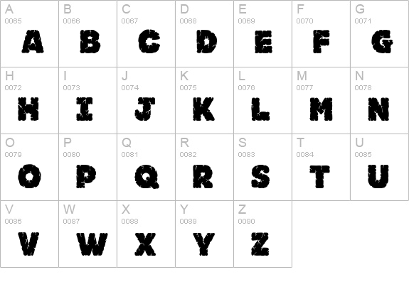 JFRockSolid uppercase A-Z preview