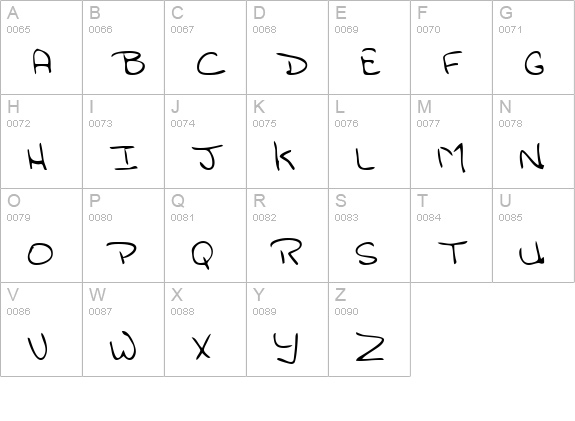 JilliansHand Regular uppercase A-Z preview