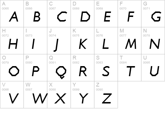 Jillican Bold Italic uppercase A-Z preview