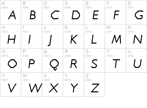 Jillican Italic uppercase A-Z preview