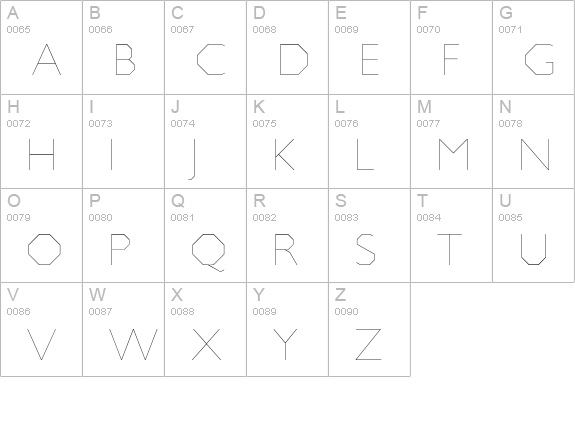 Jillican UltraLight uppercase A-Z preview
