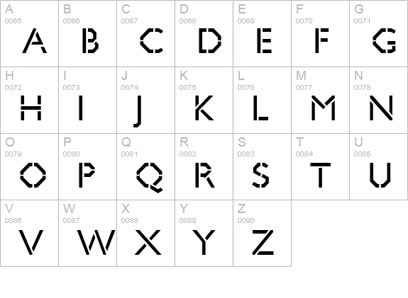 Jillican War uppercase A-Z preview