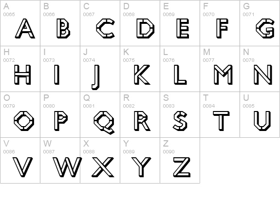 Jillican War 3D uppercase A-Z preview