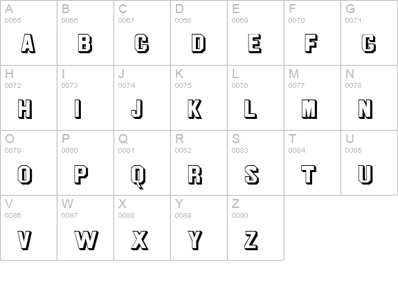 Jim DandyHollow uppercase A-Z preview