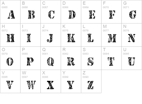 JJStencil Medium uppercase A-Z preview