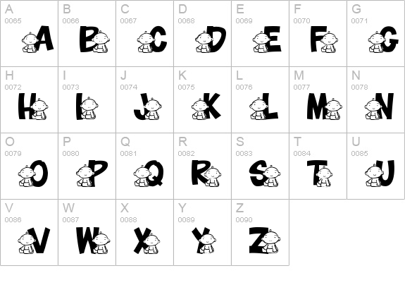 JLR Baby uppercase A-Z preview