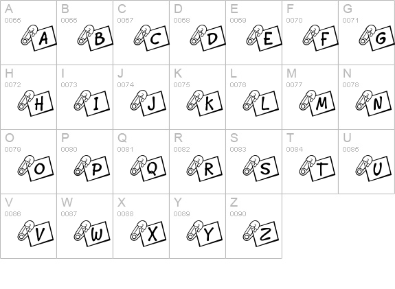JLR Diaper Pin uppercase A-Z preview