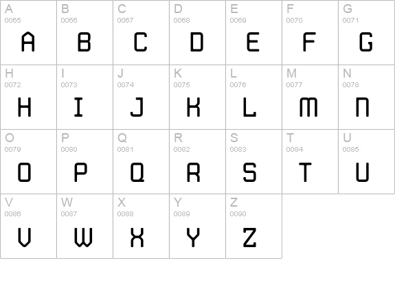 JLS Data Gothic-R NC uppercase A-Z preview