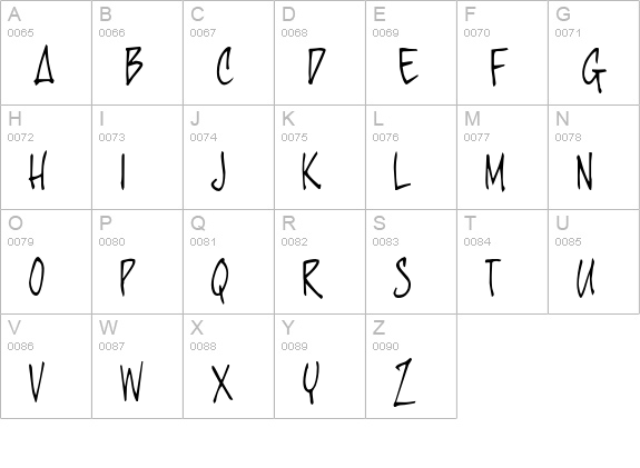 joeHand 1 uppercase A-Z preview