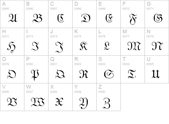 JohannFraktur-Regular uppercase A-Z preview