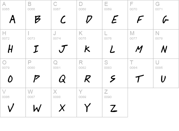 Johnny Mac Scrawl BRK uppercase A-Z preview