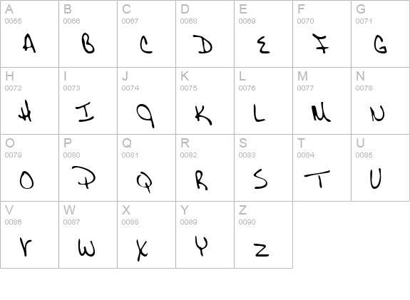JolenesHand Regular uppercase A-Z preview