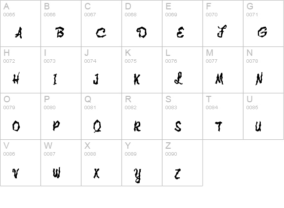 Jongleur uppercase A-Z preview