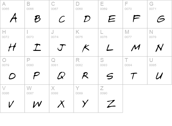 JoshsHand Regular uppercase A-Z preview