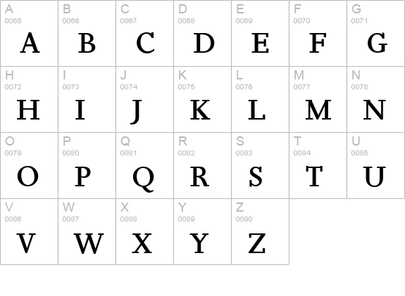 Josie-Regular uppercase A-Z preview
