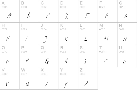 JP Hand Slanted uppercase A-Z preview
