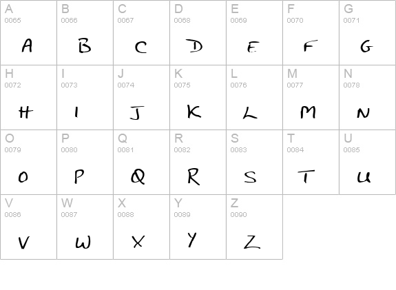 JP Hand Straight uppercase A-Z preview