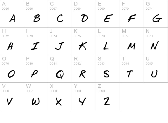 jr!hand uppercase A-Z preview