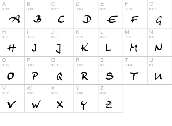 Juergen uppercase A-Z preview