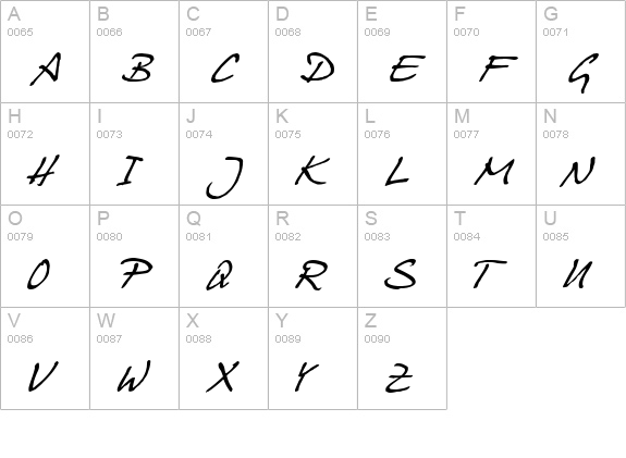 Juergen Italic uppercase A-Z preview