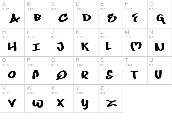 Juice uppercase A-Z preview