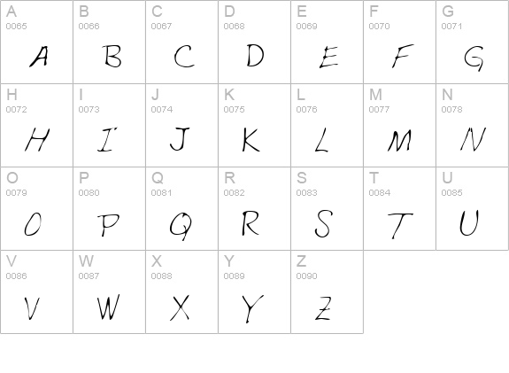 JulianasHand Regular uppercase A-Z preview