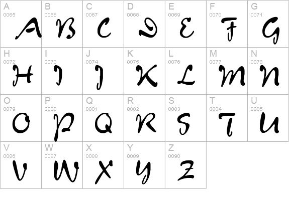 Juliet Regular uppercase A-Z preview