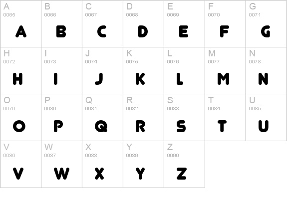 Junegull uppercase A-Z preview