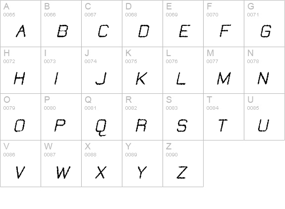Jungle Burnout 1 uppercase A-Z preview