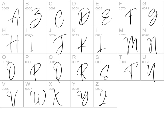 Jupiter Signature uppercase A-Z preview