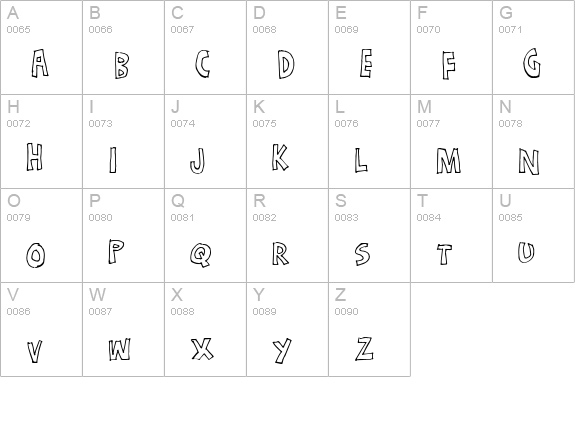 Just a dream Hollow uppercase A-Z preview
