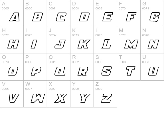 Justice uppercase A-Z preview