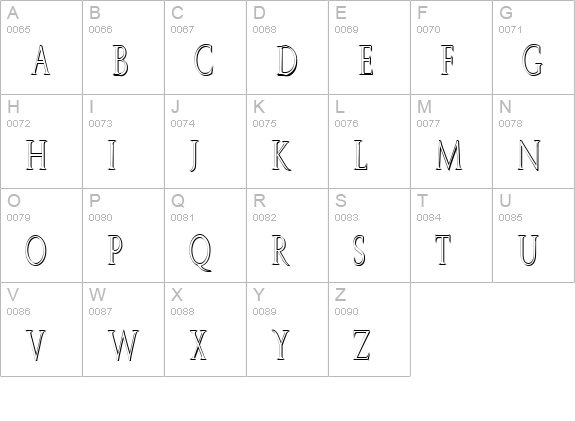 JW Brass uppercase A-Z preview