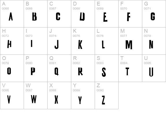 K.P. Duty JL uppercase A-Z preview