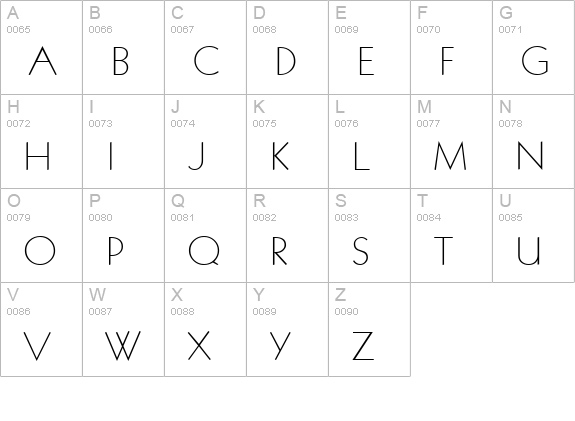K791-Geometrical-Light-Regular uppercase A-Z preview