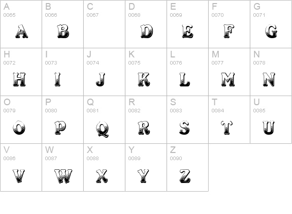 Kabarett Decor DEMO Thin uppercase A-Z preview