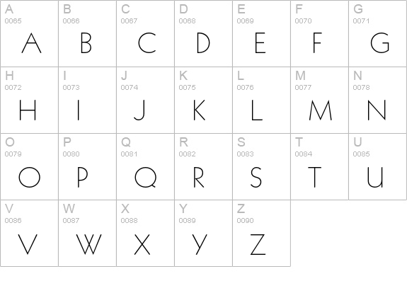 Kabel Light uppercase A-Z preview