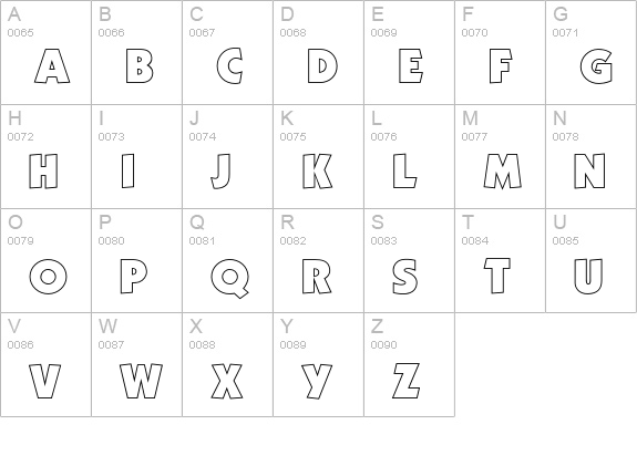 KabelOutline uppercase A-Z preview