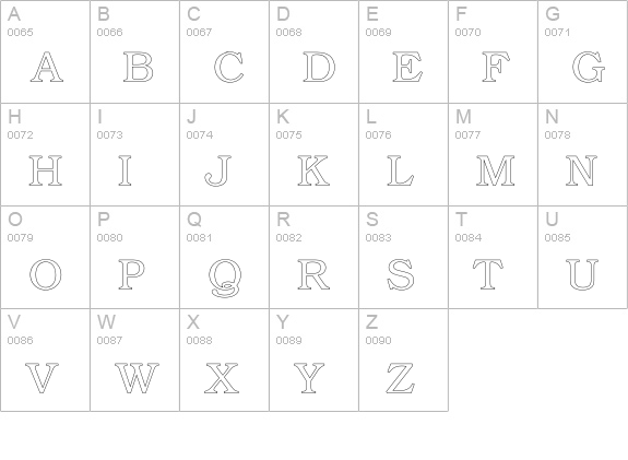 KacstTitleL uppercase A-Z preview