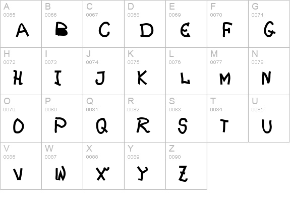Kaesefuesse uppercase A-Z preview