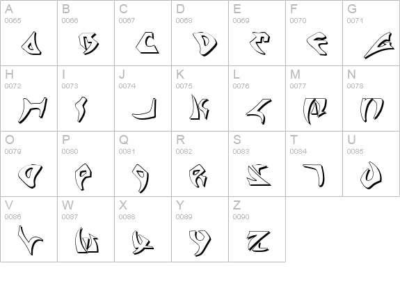 Kahless Shadow uppercase A-Z preview