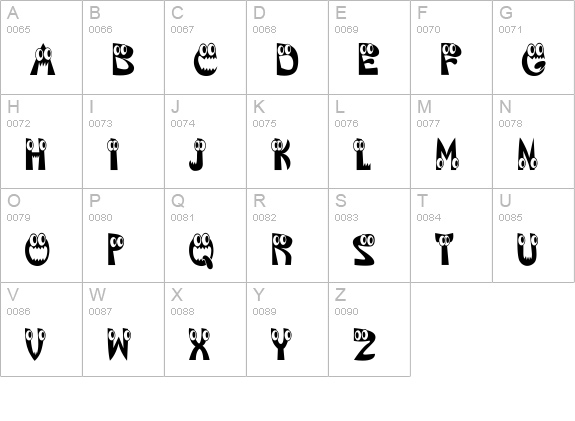 KAHorribleSquish uppercase A-Z preview