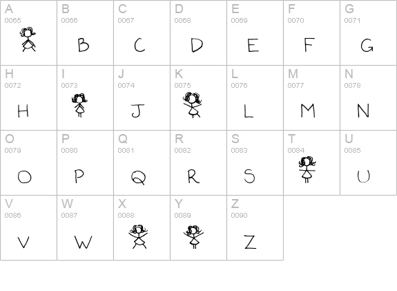 Kaileen uppercase A-Z preview