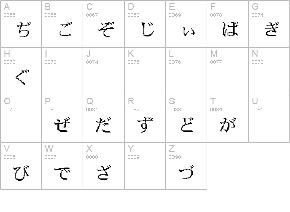 Kakumin uppercase A-Z preview