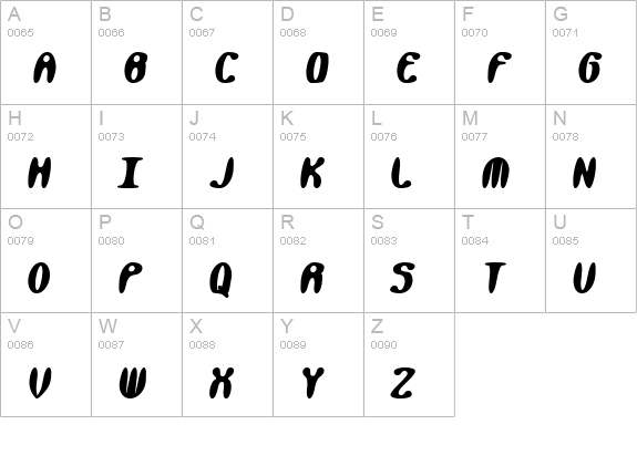 Kaliber Xtreme BRK uppercase A-Z preview